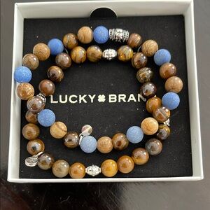 Lucky Brand Brown and Blue Beaded Bracelet Set